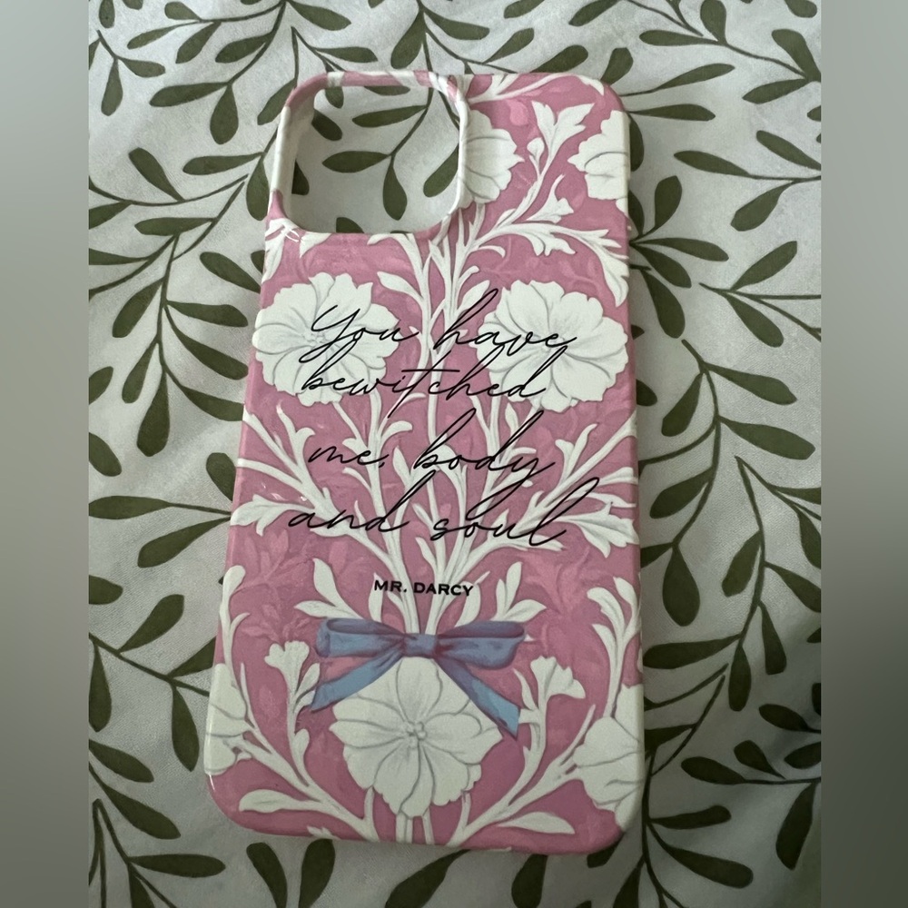 Pride and Prejudice Pink Floral iPhone 13 Pro Max Case
